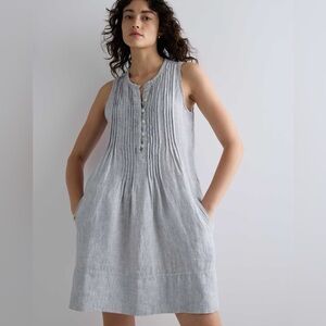 Quince 100% European Linen Sleeveless Swing Dress sz L